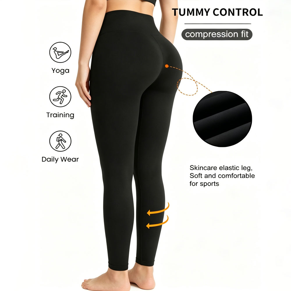 Pilates In Yoga Pants - Dames High Stretch Zachte Sportleggings Peach