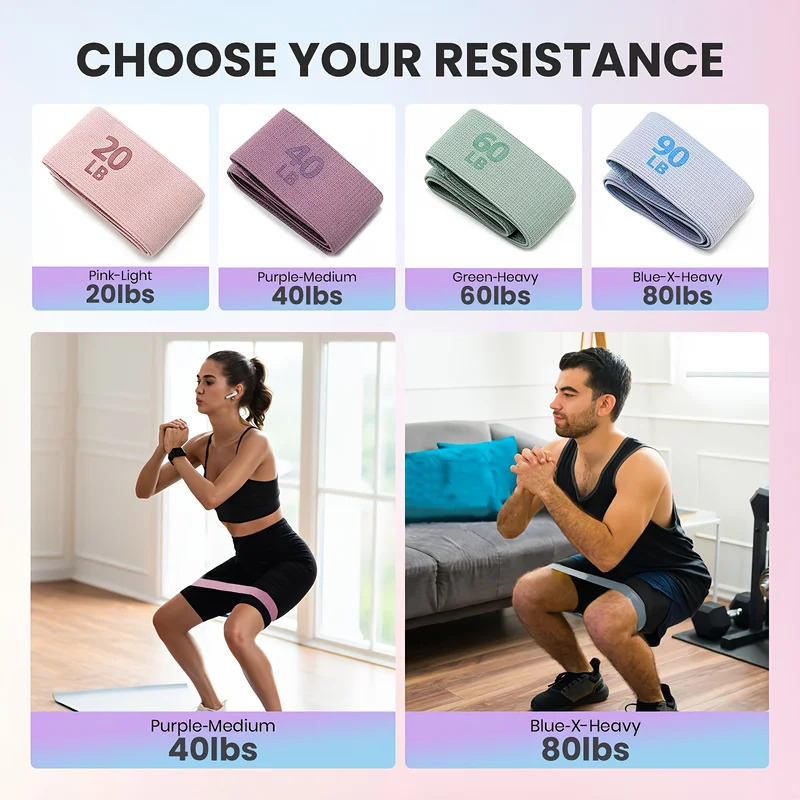 Pilates Yoga Joint - 20-90LB Stof Elastische Band Fitness Weerstand