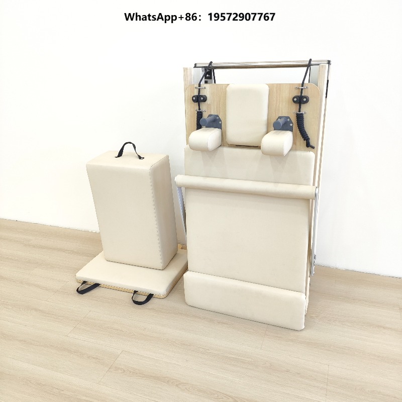 Pilates Yoga Reformer - Eikenhouten yogatraining thuis houten opklapbed Pilates