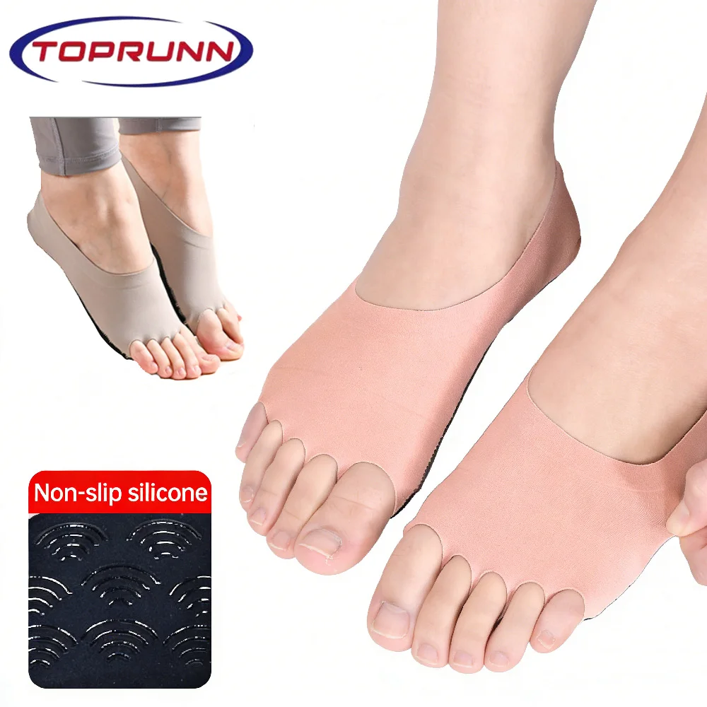 Pilates Yoga Grip Socks - 1 paar teenloze yogasokken voor dames,