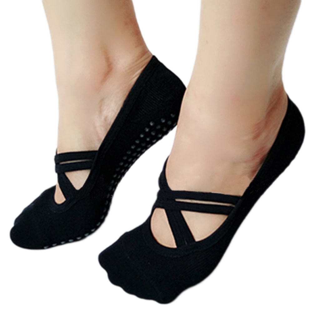Pilates Yoga Grip Socks - Yoga Sokken Dames Zwart Antislip Pilates