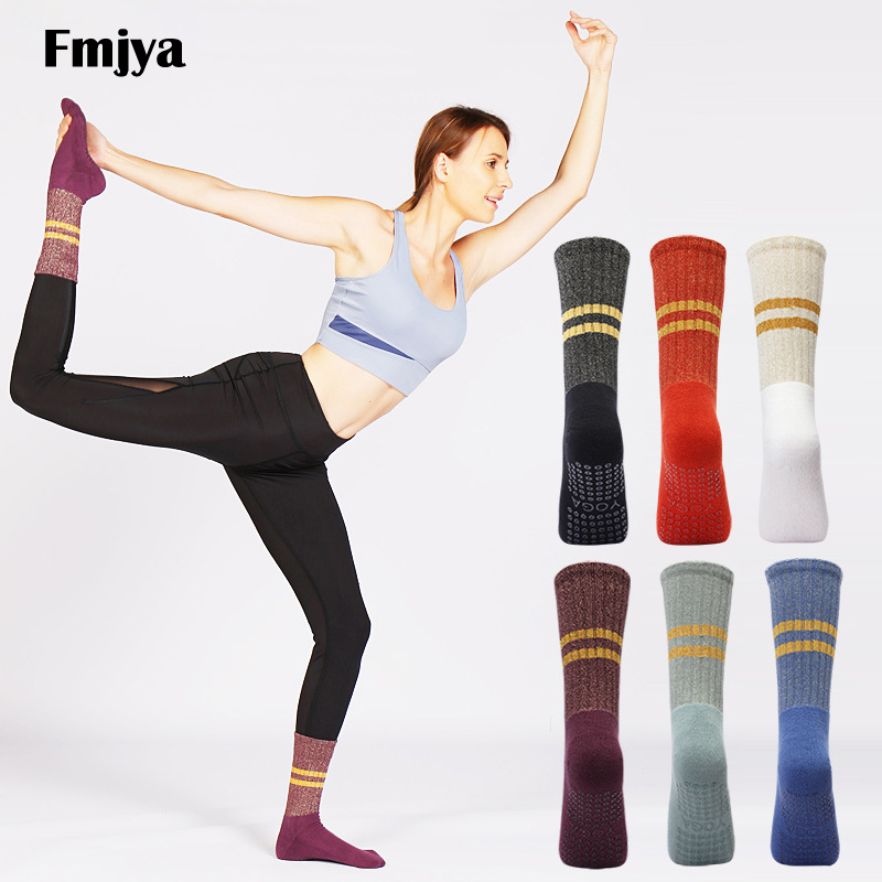 Pilates Yoga Grip Socks - Yogasokken met handvatten Antislip Middenkuit Gouden