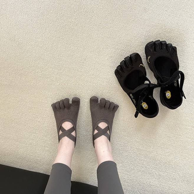 Pilates Yoga Grip Socks - Dames Yoga Sokken met Kruisende Bandjes