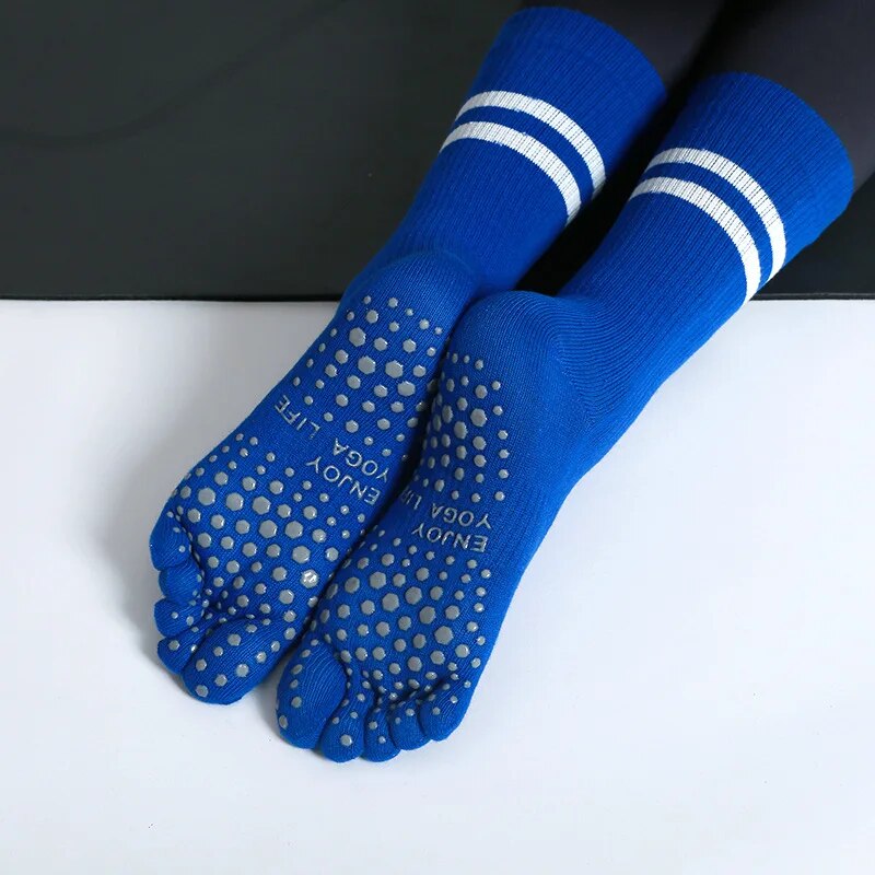 Pilates Yoga Grip Socks - Vrouwen Ademende Yoga Sokken Mid-Tube Non-Slip