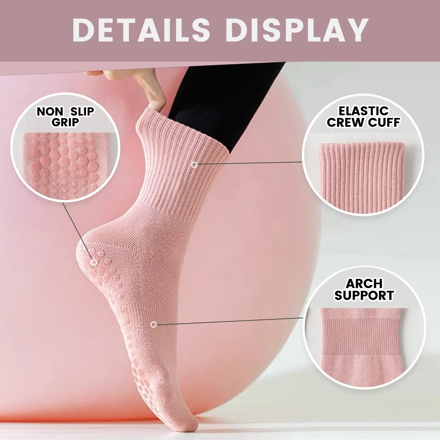 4 paar yogasokken voor dames,  - Pilates Yoga Grip Socks recensie en prijs