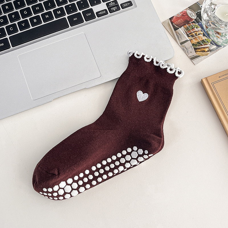 3 paar dames hartpatroon frill - Pilates Yoga Grip Socks recensie en prijs