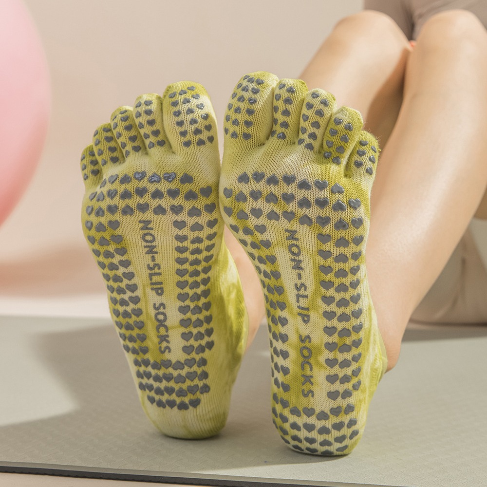 Tie-Dye yogasokken met vijf vi - Pilates Yoga Grip Socks recensie en prijs